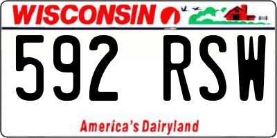 WI license plate 592RSW