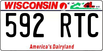WI license plate 592RTC