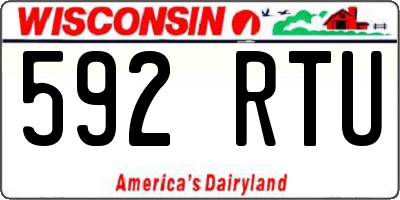 WI license plate 592RTU