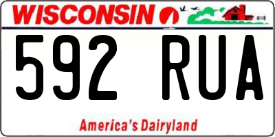 WI license plate 592RUA