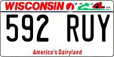 WI license plate 592RUY