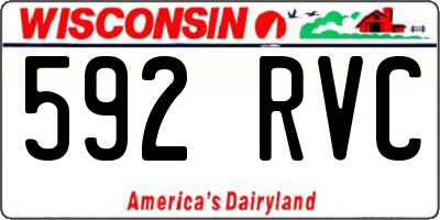 WI license plate 592RVC