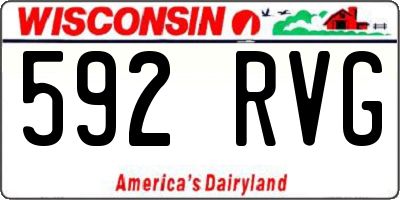 WI license plate 592RVG