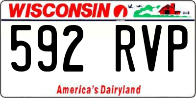 WI license plate 592RVP
