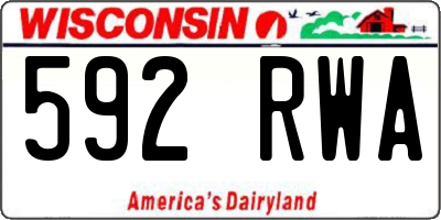 WI license plate 592RWA