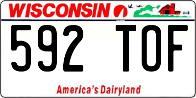 WI license plate 592TOF