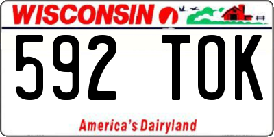 WI license plate 592TOK