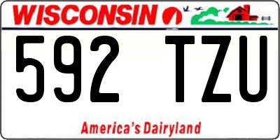 WI license plate 592TZU