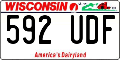 WI license plate 592UDF