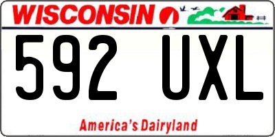WI license plate 592UXL