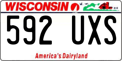 WI license plate 592UXS