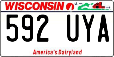 WI license plate 592UYA