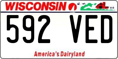 WI license plate 592VED