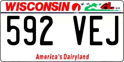 WI license plate 592VEJ