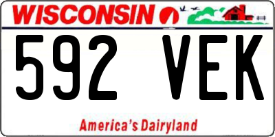 WI license plate 592VEK