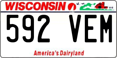 WI license plate 592VEM