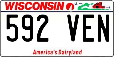 WI license plate 592VEN