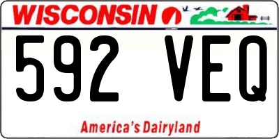 WI license plate 592VEQ