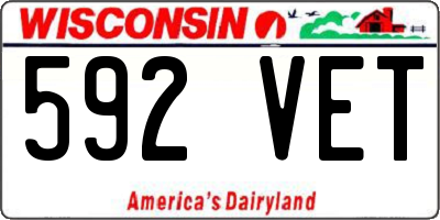 WI license plate 592VET