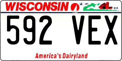 WI license plate 592VEX