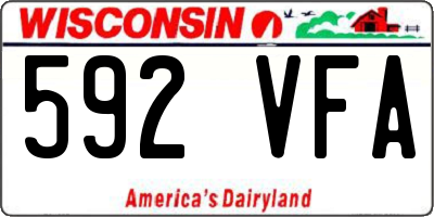 WI license plate 592VFA