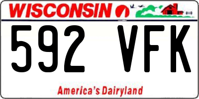WI license plate 592VFK