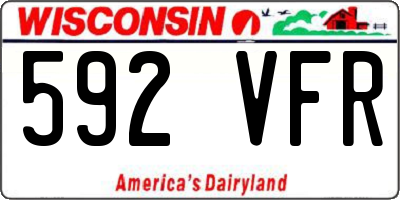 WI license plate 592VFR