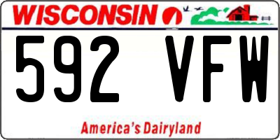 WI license plate 592VFW