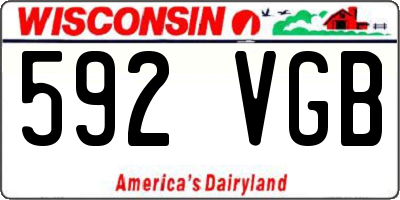 WI license plate 592VGB