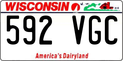 WI license plate 592VGC