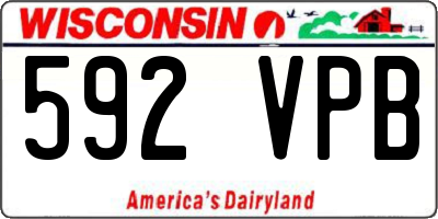WI license plate 592VPB