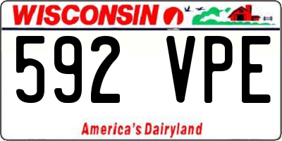 WI license plate 592VPE