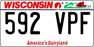 WI license plate 592VPF