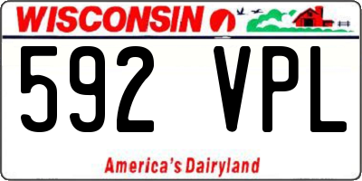 WI license plate 592VPL