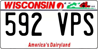 WI license plate 592VPS