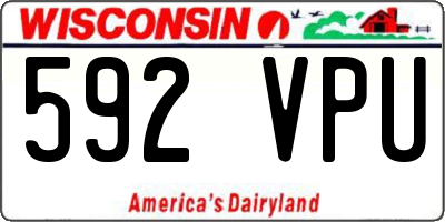WI license plate 592VPU