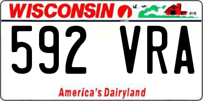 WI license plate 592VRA
