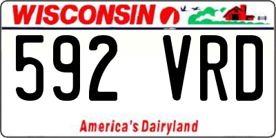 WI license plate 592VRD