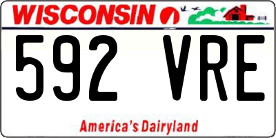 WI license plate 592VRE