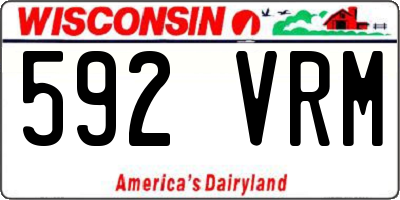 WI license plate 592VRM