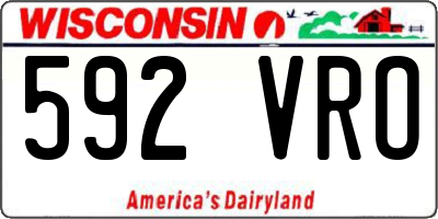 WI license plate 592VRO
