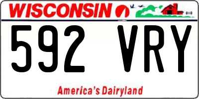 WI license plate 592VRY