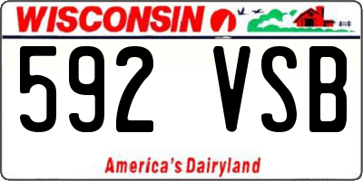 WI license plate 592VSB