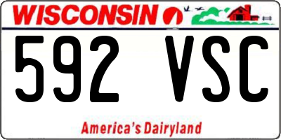 WI license plate 592VSC