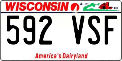 WI license plate 592VSF