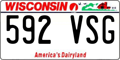 WI license plate 592VSG