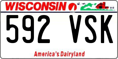 WI license plate 592VSK