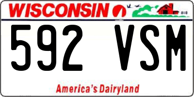 WI license plate 592VSM