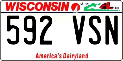 WI license plate 592VSN