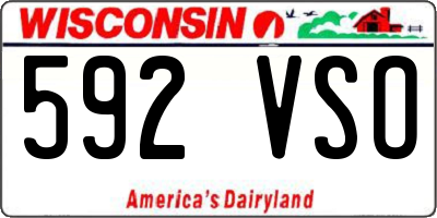 WI license plate 592VSO